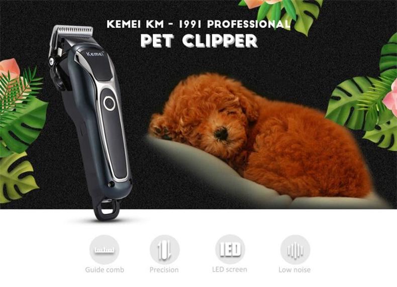 Product Introduction of Kemei KM-1991 100-240v Professional Hair Clipper For Dogs Heavy Duty Rechargeable Pets Animals with Accessories Grooming for Razor For Dogs 43