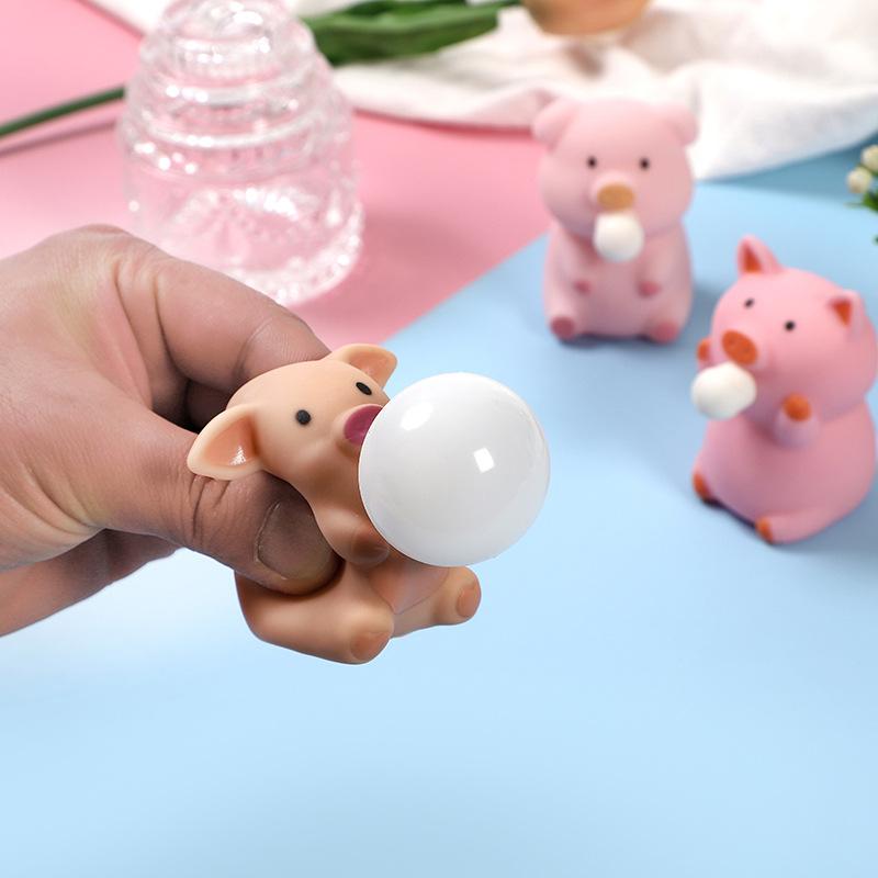 Product Introduction of Decompression and Spitting Pig Cute Blowing Bubble Squeeze Duck Decompression Vent Children Toys Pig Spitting Bubble Squeezing Toy 8