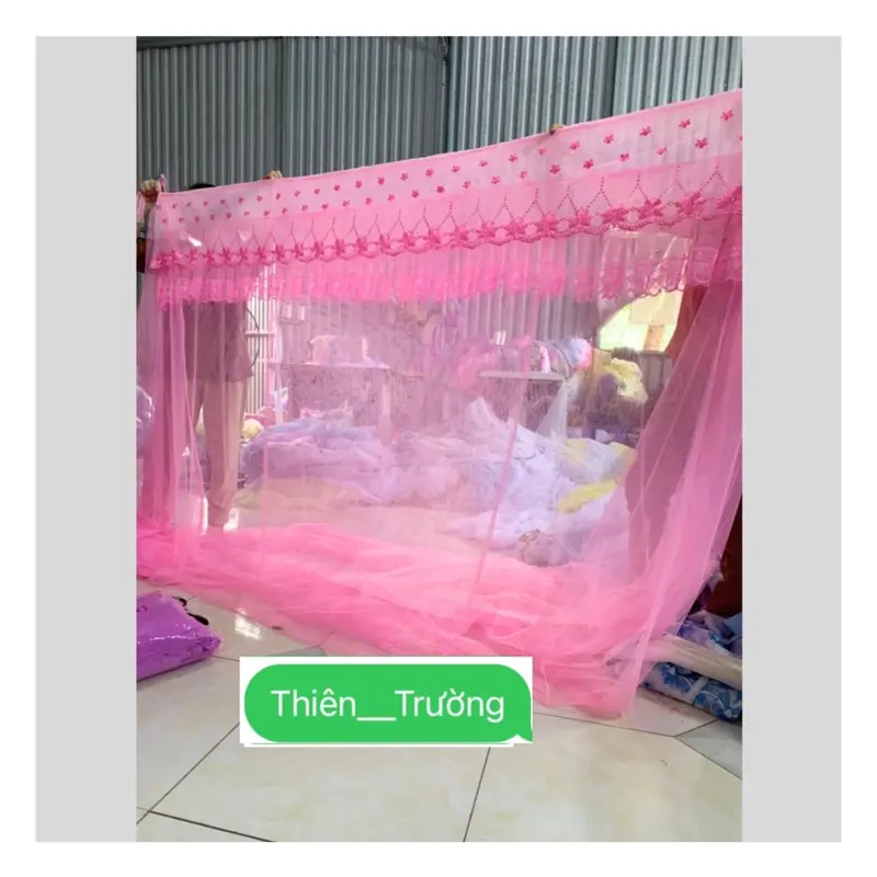 Màn dây tuyn có cửa cao cấp_mùng ngủ mắc tay người lớn chống muỗi 1m6x2m,1m8x2m,2mx2m2 cao cấp thiên trường 4