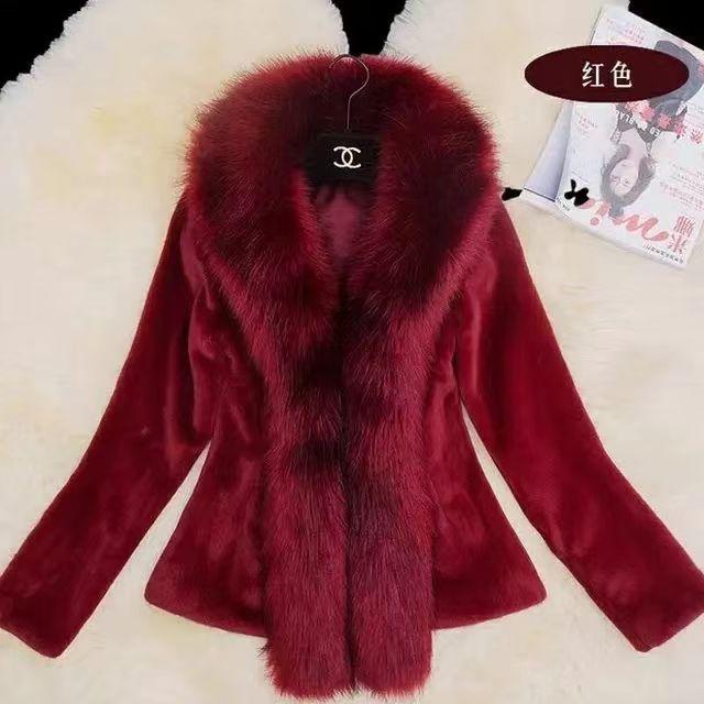Product Introduction of Áo Khoác Lông, Hàng Mới Về Mùa Thu Và Mùa Đông, Dành Cho Nữ, Phong Cách Thông Thường Trung Bình Cổ Áo Lông Cáo Giả, Áo Khoác Lông Chồn Quần Áo Nữ, Ngoại Cỡ, Nhồi Bông Lông Chồn 2