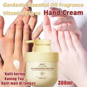 krim tangan pemutih Minyak Esensial Gardenia 300ml handbody pemutih badan permanen Pelembab Menghaluskan Melembutkan Tangan Kapalan Pecah Kasar Kering Moisturising Stick Anti Dry Anti Rough Dry Cracked Satu botol untuk berbagai penggunaan-Losion tubuh