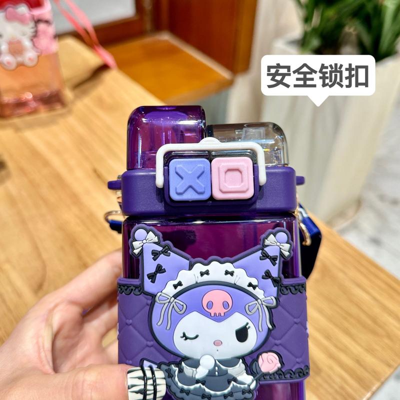 Product Introduction of Sanrio Tritan Plastic Water Cup Double Drink Kids Water Bottles Portable Tumbler  Mug With Straw  School Day Birthday Gift  Kuromi Cinnamoroll Hellokitty Reusable Bottled Drinkware Washable 5