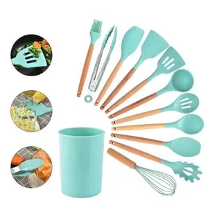 Silikon spatula Kitchen Set Spatula alat masak 12 PCS Tahan Suhu 230 C dan -40 C Bahan Silicone Anti panas