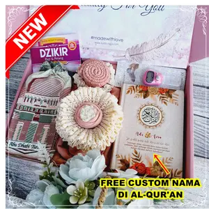Seperangkat Alat Sholat Perniakahan / Seserahan Pernikahan / Kado Anniversary / Hantaran Pernikahan / Kado Pernikahan Cewek Hampers Mukena Lebaran Sajadah