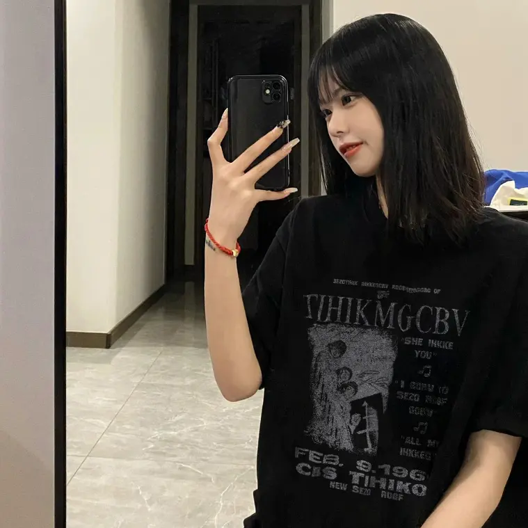 Áo thun nữ vintage đen thời trang nữ bigsize unisex tee 100%cotton Top Women 4