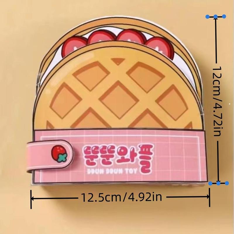 Waffle Design DIY Sticker Book for Boys & Girls, DIY Waffle Bread Sticker Book Quiet Book for Fun, Craft Project, Decoration for Home 1