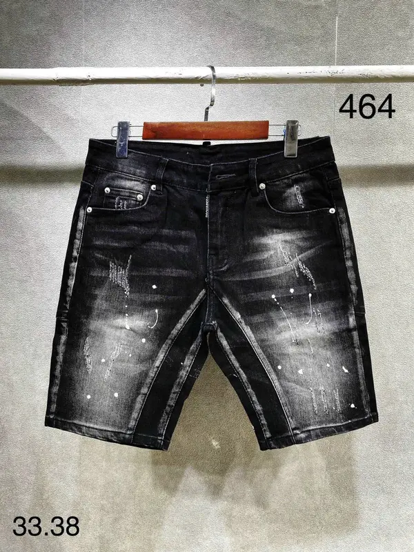 Quần short jean nam đen wash 2 đáy xước cào nhẹ phối vẩy sơn xịn mẫu mới hottrend Menswear 0