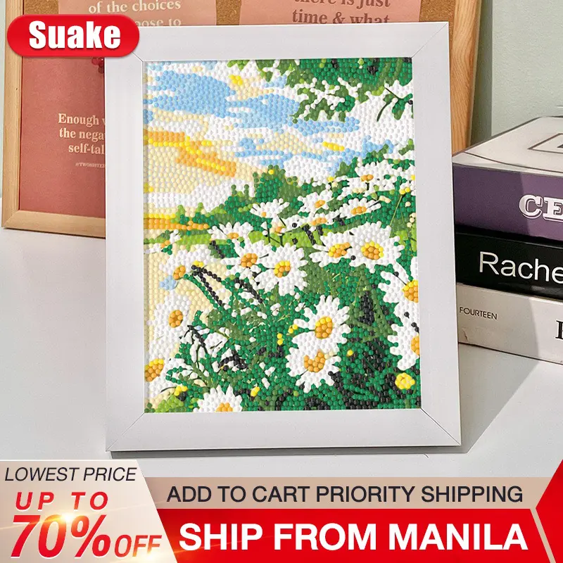 DIY Tulip Flower Diamond Painting With Frame Tabletop Decor Children Educational Toy Birthday Gift