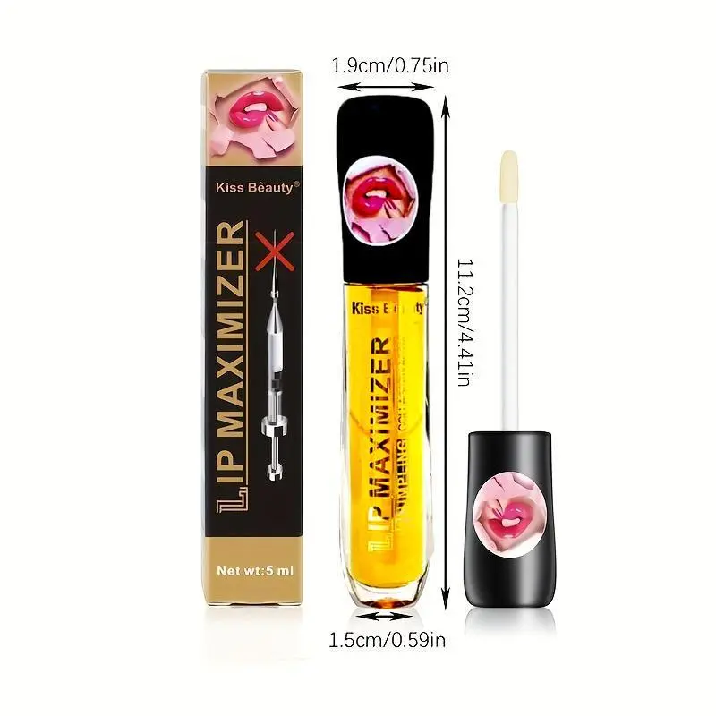 Long Lasting Lip Plumper Oil, 2 Counts/set Moisturizing Lip Plumper, Glossy Lip Glaze Stick, Plumping Lip Oil Lip Stick for Girls & Women 1