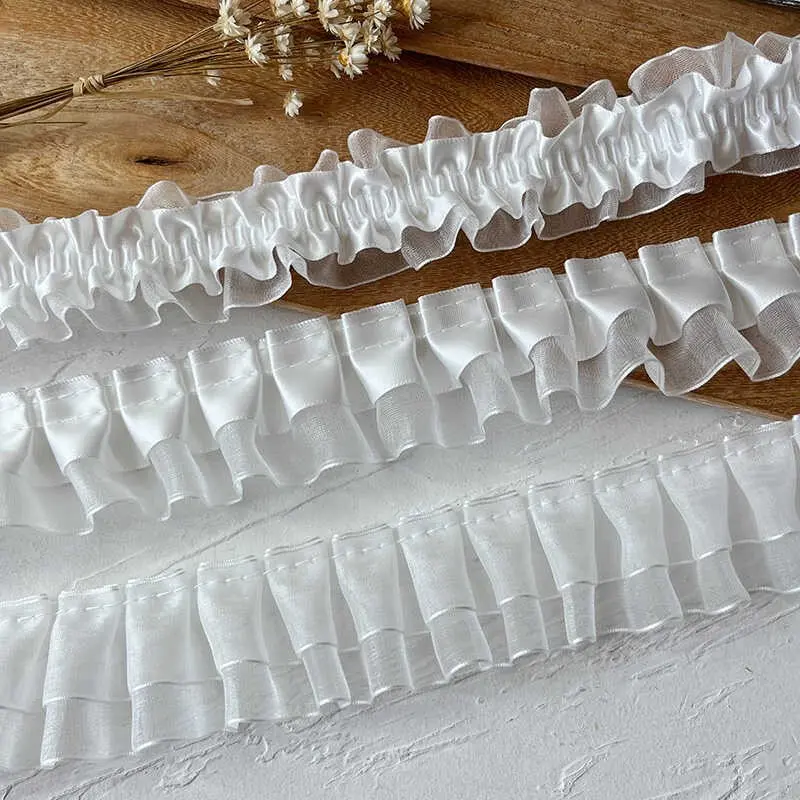 High-End Lace Accessories Handmade DIY Decorative Material Pleated Ribbon Ruffled Fabric