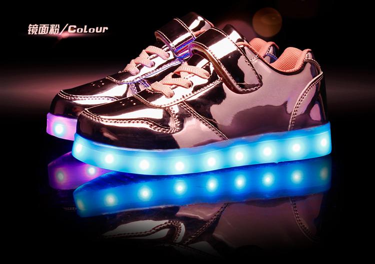 Product Introduction of JINTOHO High Quality Fashion Kids Led Shoes Fashion Waterproof Leather Sneakers Boys Girls Sport Light Shoes 25