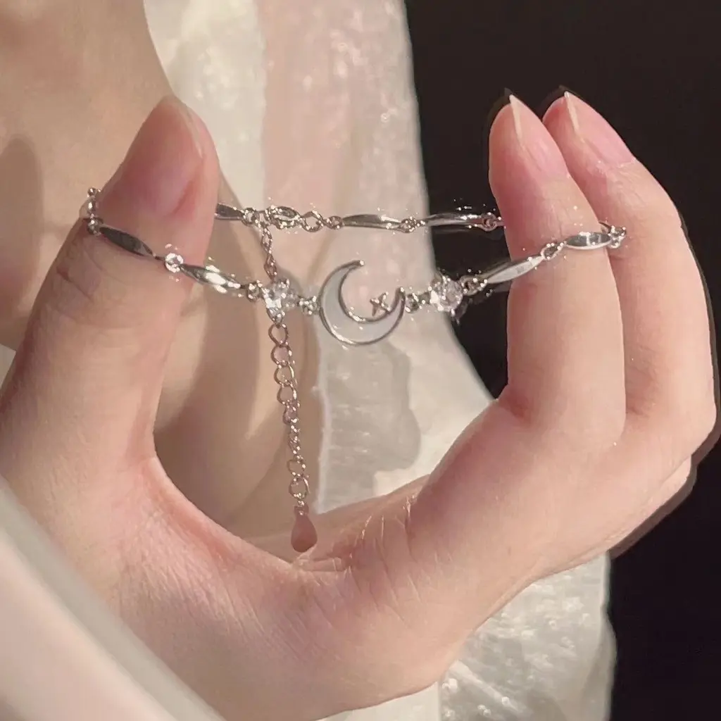 Elegant luxury moon bracelet for women daily wear or girl gift