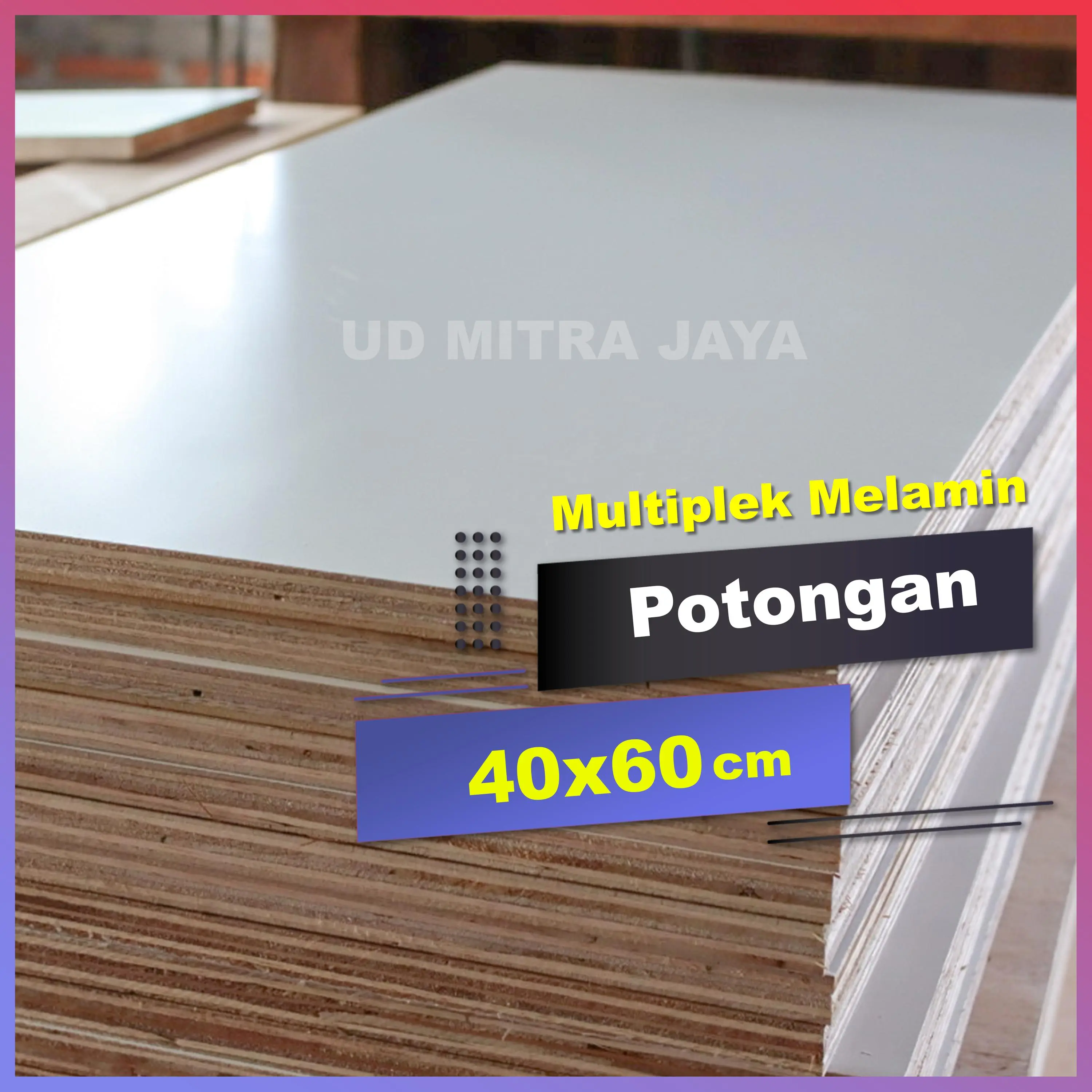 Multiplek 3mm melamin glossy ukuran 40x60