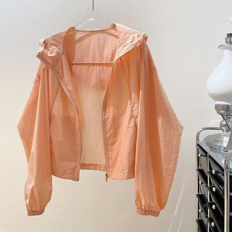 Quần Áo Chống Nắng, Dễ Phối Đồ, Thoáng Khí, Áo Khoác Cardigan Mỏng Cho Nữ, Hàng Mới Về 2025, Phong Cách Mùa Hè, Có Mũ Trùm Đầu, Thiết Kế Dopamine Áo Khoác Vỏ Sò Ngọt Ngào