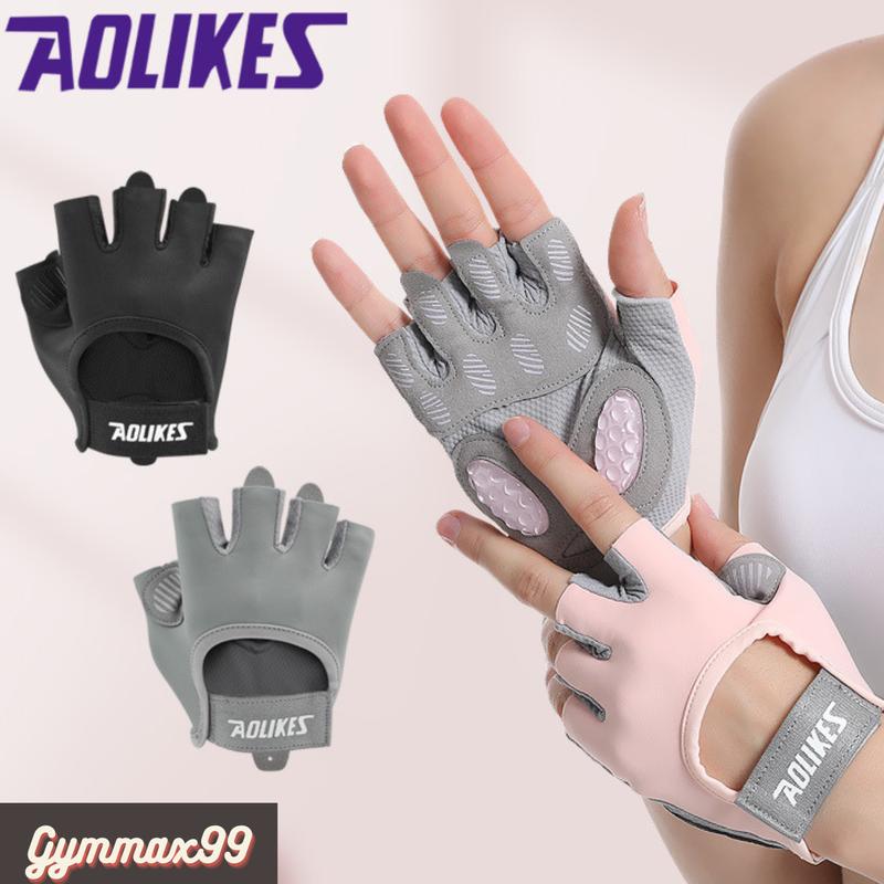Găng tay tập gym, thể thao AOLIKES 121 - Vải da lộn bên trong có đệm cao su cao cấp Chống Trơn Bao Tay Chống Trơn Trượt