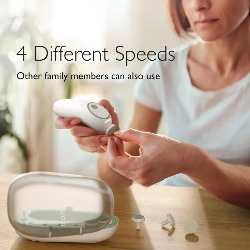 Electric Baby Nail File, 1 Set Rechargeable Electric Baby Nail File, Gentle Baby Nail Trimmer, Including 7 Grinding Replacement, Nail Care Products 5