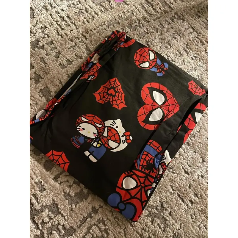 Quần Dài Ngủ, Thiết Kế Hello Kitty Và Người Nhện, Phong Cách Anime, Làm Bằng Bông, Quần ống rộng, Phong Cách Hoạt Hình, Mỏng, Thích Hợp Cho Quần Áo Đi Chơi Và Mặc Nhà, Quần Ngủ Nữ Women 4