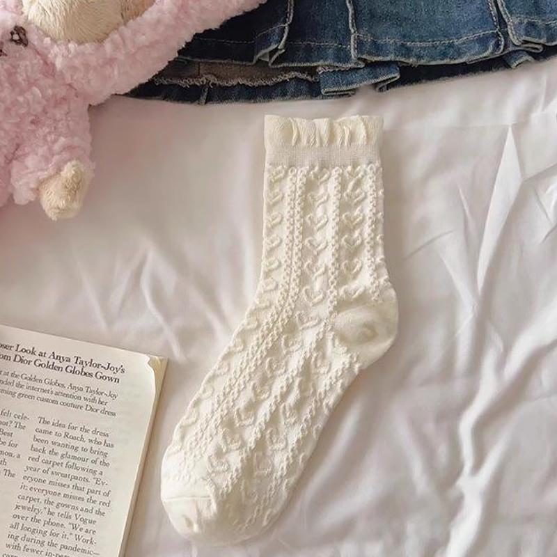 Product Introduction of Tất Lolita, 1 Đôi, Có Nơ, Ống Giữa, Phong Cách Preppy, Tất Công Chúa, Thời Trang Đường Phố JK vớ  da 25