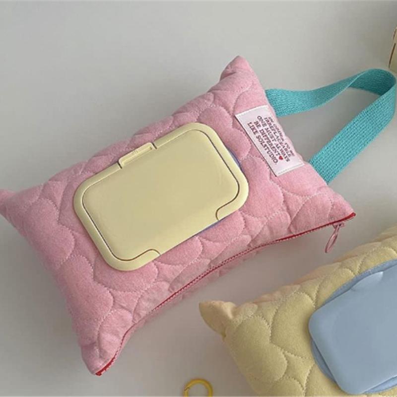 Product Introduction of Macaron Color Cotton Baby Wet Wipe Pouch Portable Wipes Holder Case Reusable Refillable Cosmetic Pouch Useful Tissue Box 21