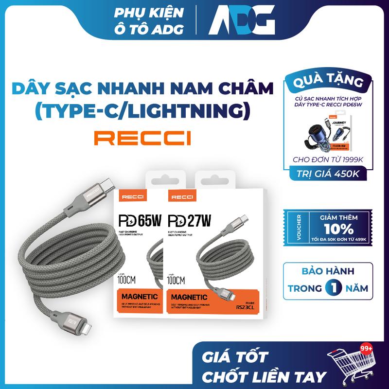 Dây sạc nhanh nam châm RECCI RS23 - Sạc nhanh tối đa 65W, bọc Silicone cách điện, bảo hành 1 đổi 1 - Phụ Kiện, Sạc Điện Thoại 0