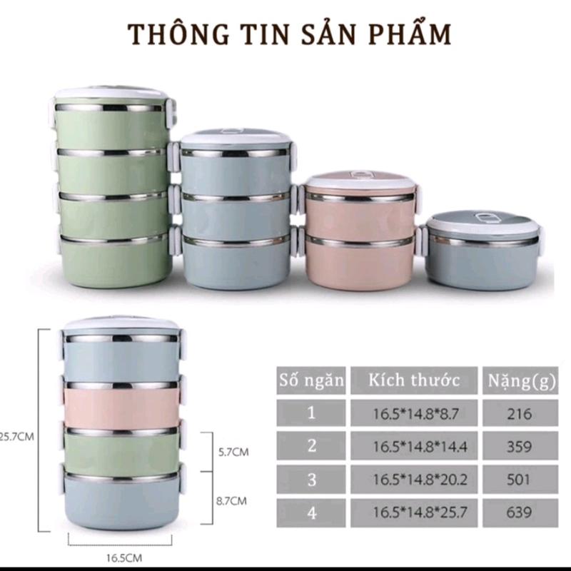Cặp lồng 2,3 tầng lúa mạch giữ nhiệt 5