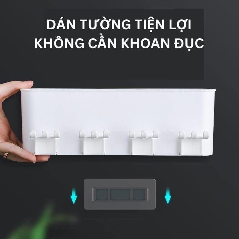 Bộ Nhả Kem Đánh Răng Tự Động Kèm 4 Cốc Dán Tường Cao Cấp Đựng Bàn Chải Nhà Tắm 2