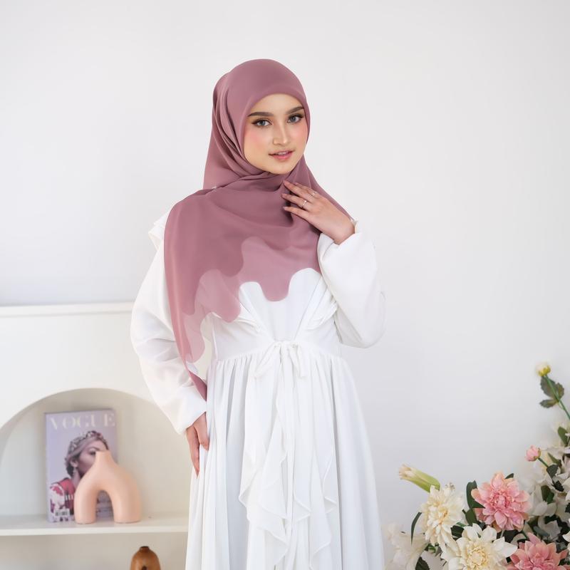 Hijab Segiempat Lasercut Gelombang Polycotton Bella Square 4