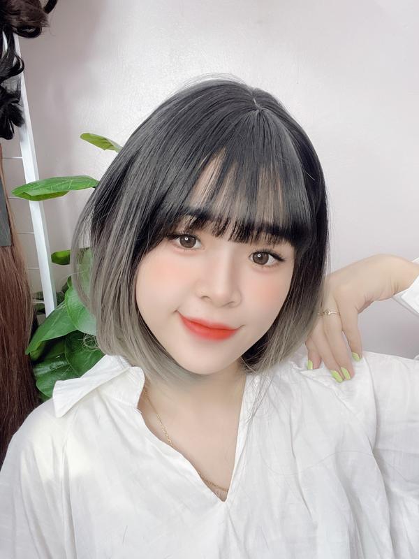 Tóc Giả Nguyên Đầu Vic Ombre Nâu Xanh Tóc Giả