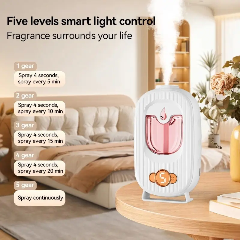 Humidifier Diffuser Aromaterapi Mini Aromaterapi Pewangi Ruangan LED Otomatis/LED Otomatis Dinding Aromaterapi Mini Humidifier Diffuser Aromaterapi Pewangi Ruangan 5 Mode Spray Pengharum Otomatis 1