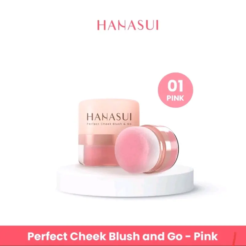HANASUI PERFECT CHEEK BLUSH & GO POWDER 2.5 gr Bedak Perona Peach Wajah Pewarna  Lasting Compact Kering 3