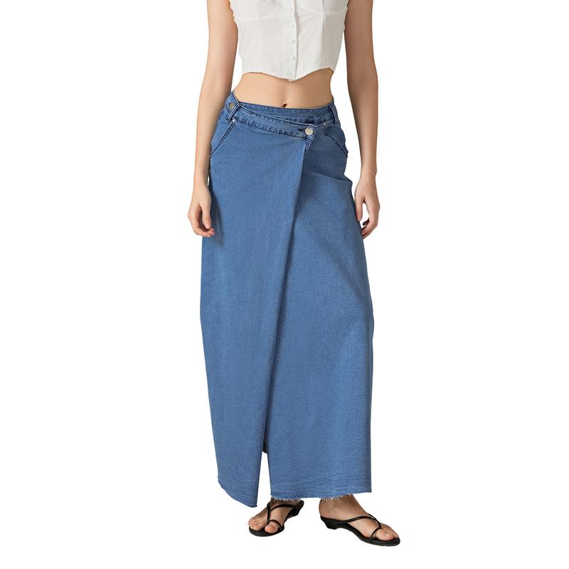 Denim wrap skirt youth best sale