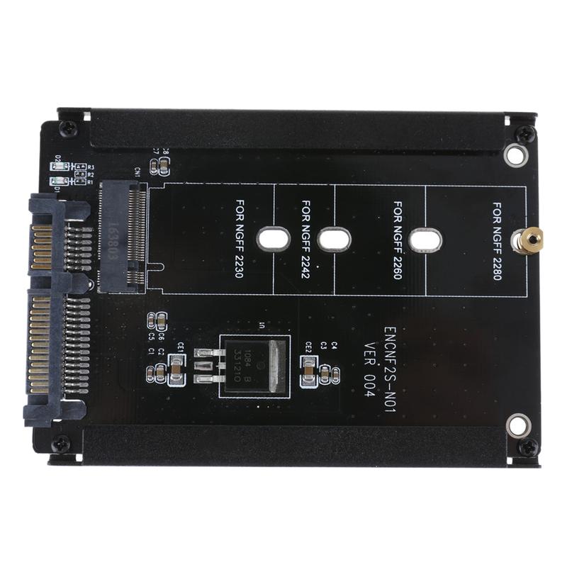 Black Case B+M Socket 2 M.2 NGFF (SATA) SSD to 2.5 SATA Adapter for 2230/2242/2260/2280mm M2 SSD 3