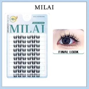 MILAI Riasan Mata C05 Kucing Kecil Bulu Mata Palsu Serat Kapas Premium - Bulumata Eyelash Extension 10mm - 12mm Teknologi 3D Inovatif & Kenyamanan Maksimal
