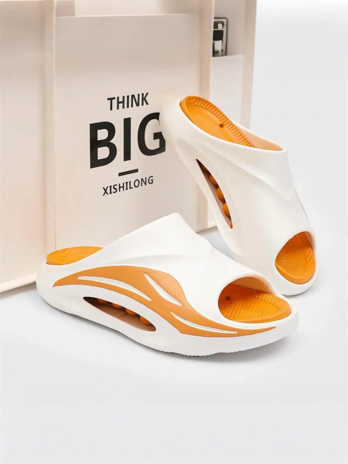 Men's Sporty Plain Color Slides, Casual Comfortable Home Slippers, Soft Non-slip Slippers for Indoor & Outdoor Wear