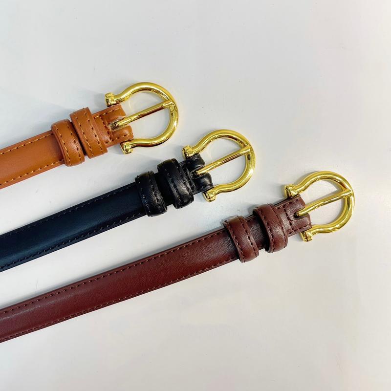 Thắt Lưng Bản Nhỏ Da Lỳ Mềm Khoá Ghim Voi - Dài 105cm Rộng 2cm - Đen/Nâu/Vàng Bò 8