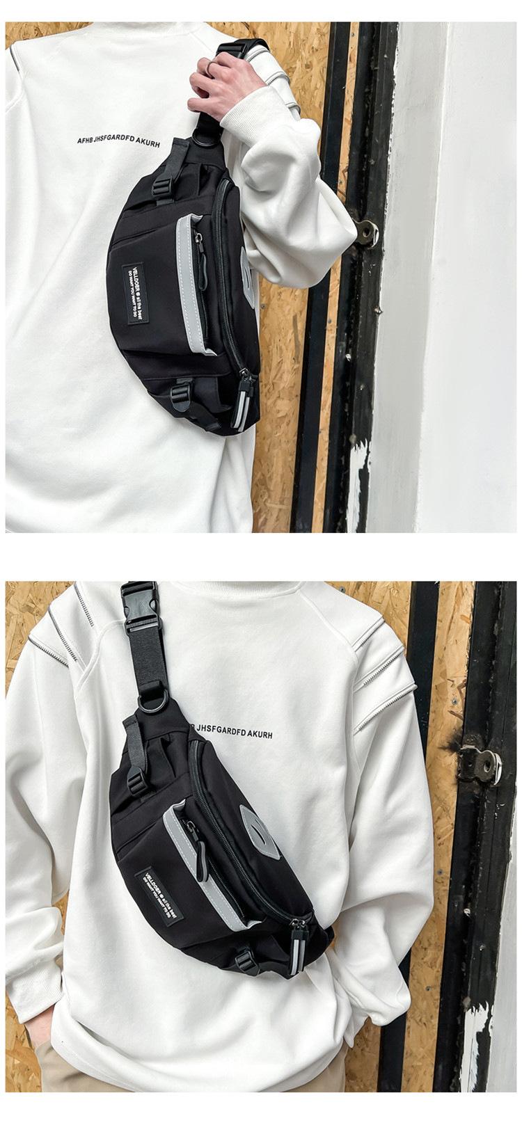 Product Introduction of New Japanese Ins Chest Bag Harajuku Large-Capacity Crossbody Bag Men's Fashion Brand Multi-Functional Travel Sports Small Bag All-Match Waist Bag 11