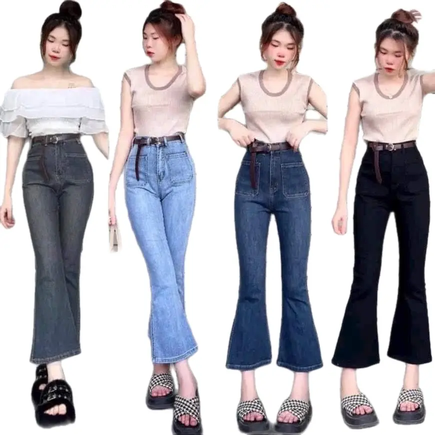 Bass lửng túi kiểu đẹp mê mẩn Menswear Pants Quần Jean nữ