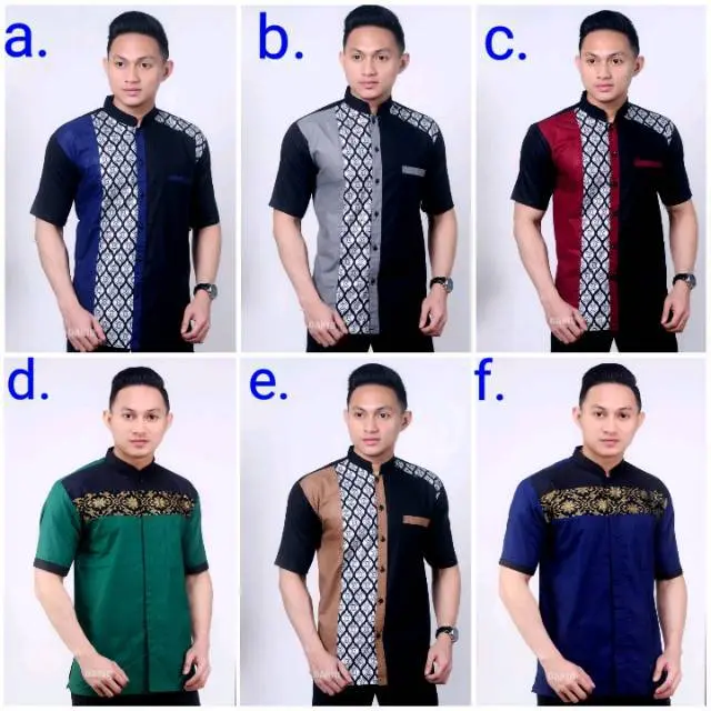 Koko Shirt Men Muslim Koko Shirt Koko Shirt Combination Of Short Sleeve Batik P027
