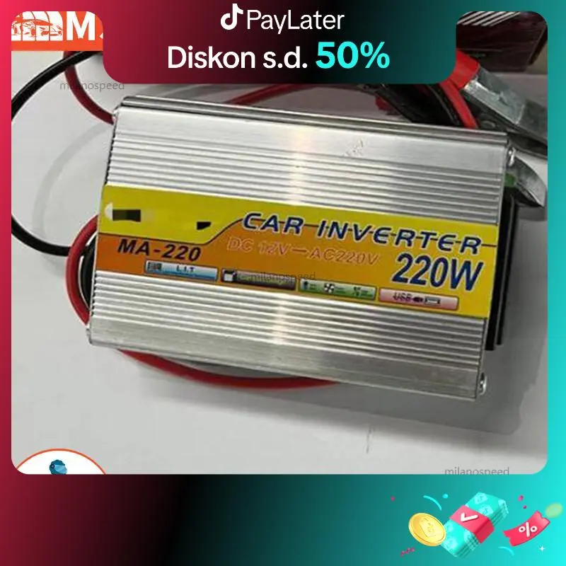 Power Inverter 220 Watt 12 Volt / Inverter 220W DC 12V to AC 220V Hitam Merah 0
