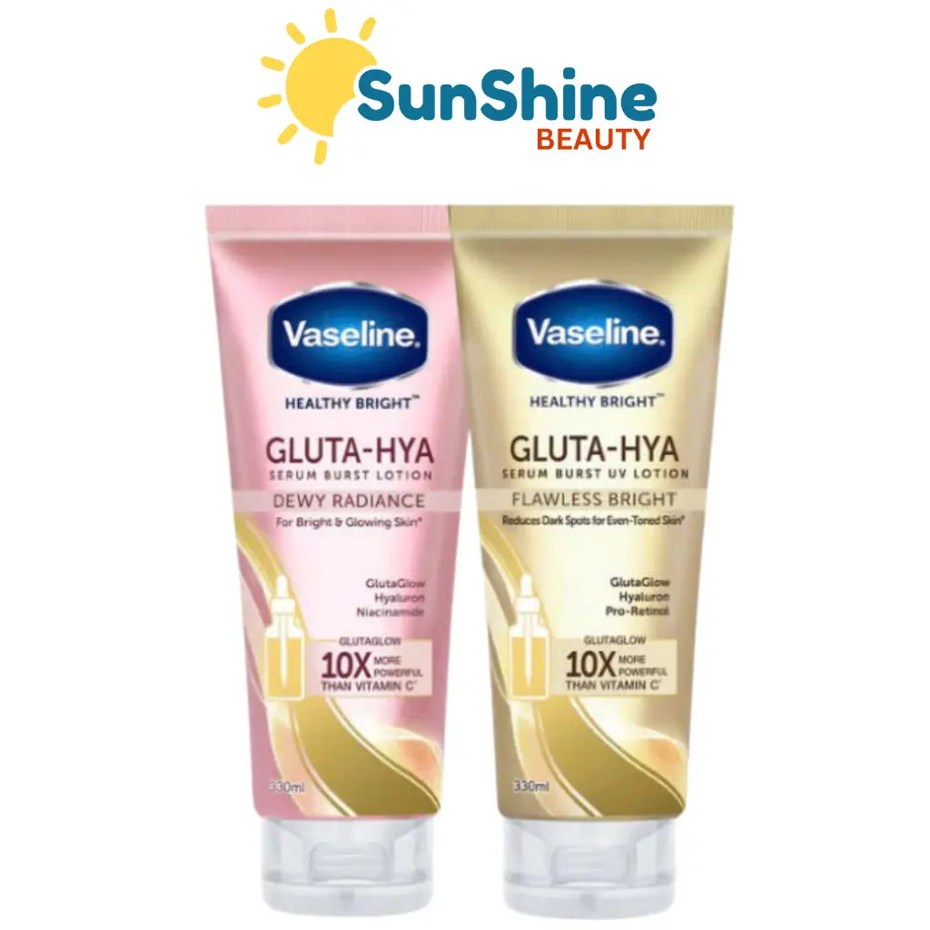 Sữa dưỡng thể Vaseline Healthy Bright Gluta HYA Serum Burst Lotion dưỡng da sáng mịn 10X 330ml