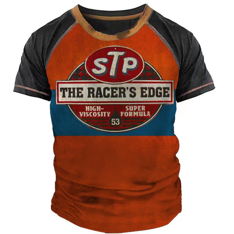 2568 Men's Vintage T-Shirt 3d Castrol Short Sleeve Tops Oil Fashion Men's Motorcycle T-Shirt Plus Size T-Shirt 8