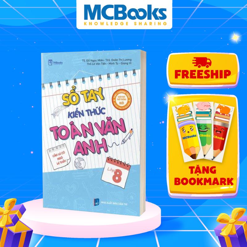 Sách - Sổ tay kiến thức Toán - Văn  - Anh lớp 8 MCBooks - tặng Bookmark MCbooks