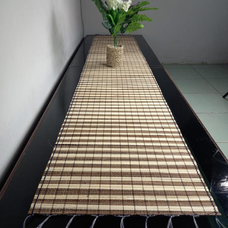 Taplak Meja Tenun Lidi Taplak Souvenir Panjang 150, 200 Dan 250 Cm Kerajinan Tenun B.CRAFTJOGJA 1
