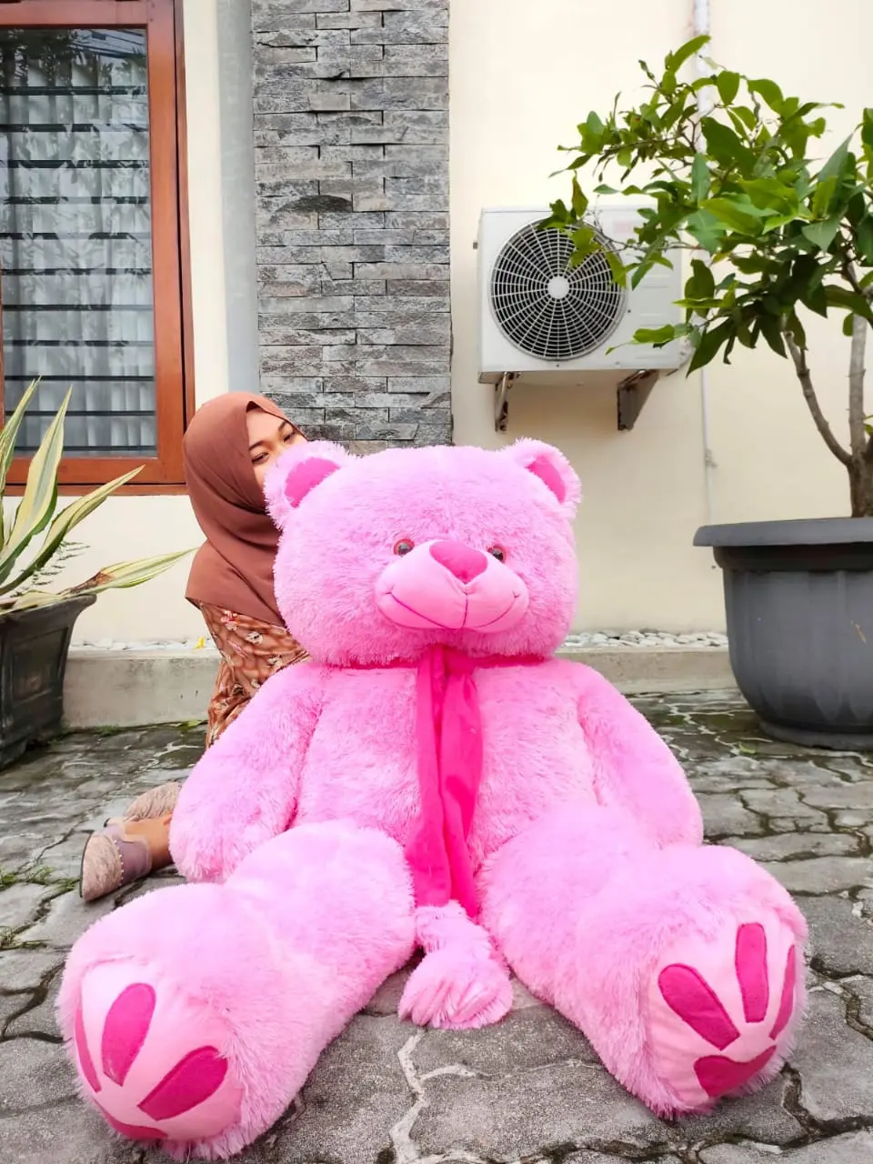 026 Boneka Beruang 120cm SYAL TELAPAK | Teddy Bear Jumbo Murah Free Bungkus Kado dan Ucapan