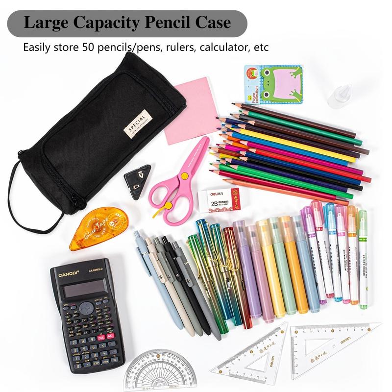 Product Introduction of Large Capacity Triangle Oxford Cloth Pen Case, 1 Count Durable Stationery Storage Bag, Stationery Organizer for School, Office and Travel 2