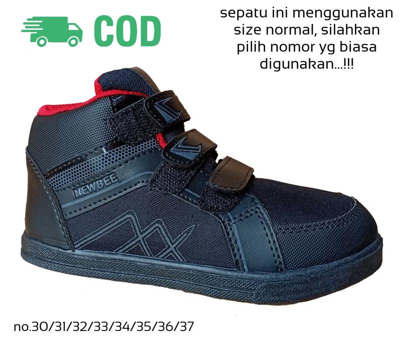 Sepatu Sekolah Anak  Perempuan Cewek Cowok Warna Hitam Murah Tali Perekat Rekat Velcro Kecil Tanggung Umur Usia PAUD TK SD SMP SMA Kelas 1 2 3 4 5 6 7 8 9 0 Tahun.TKTK02 Putih Bayi Laki-Laki 2