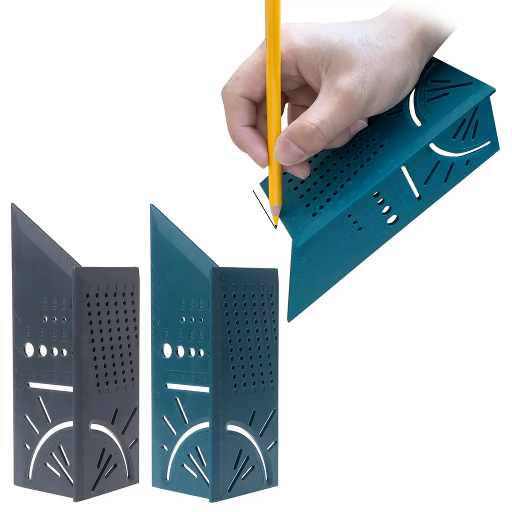 Thước Đo Chế Biến Gỗ, 45 / 90 Độ, Đo Góc Góc Mitre 3D, Dụng Cụ Đo Hình Vuông, Với Bút Chì Thợ Mộc, Thước Đa Chức Năng