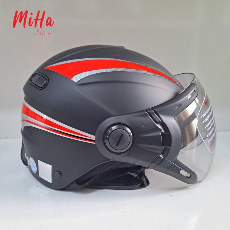  Mũ nón bảo hiểm nửa đầu 1 2 có kính Bktec helmet nam chất lượng. 