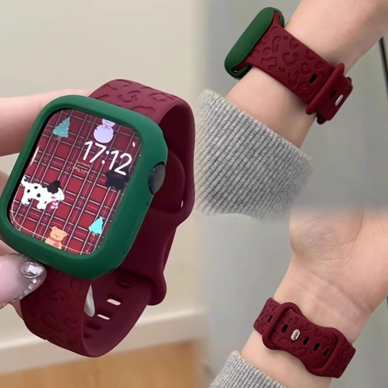 สายซิลิโคนและเคส TPU, ฝาครอบป้องกันสร้อยข้อมือสำรอง, เข้ากันได้กับ Apple Watch Series 9, 8, 7, 6, Ul