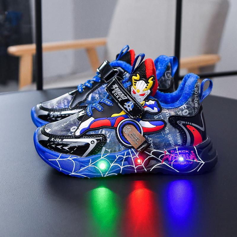 Product Introduction of High Quality Fashion Boys Light Shoes Comfortable Lightweight Kids Sport Shoes with Led 29